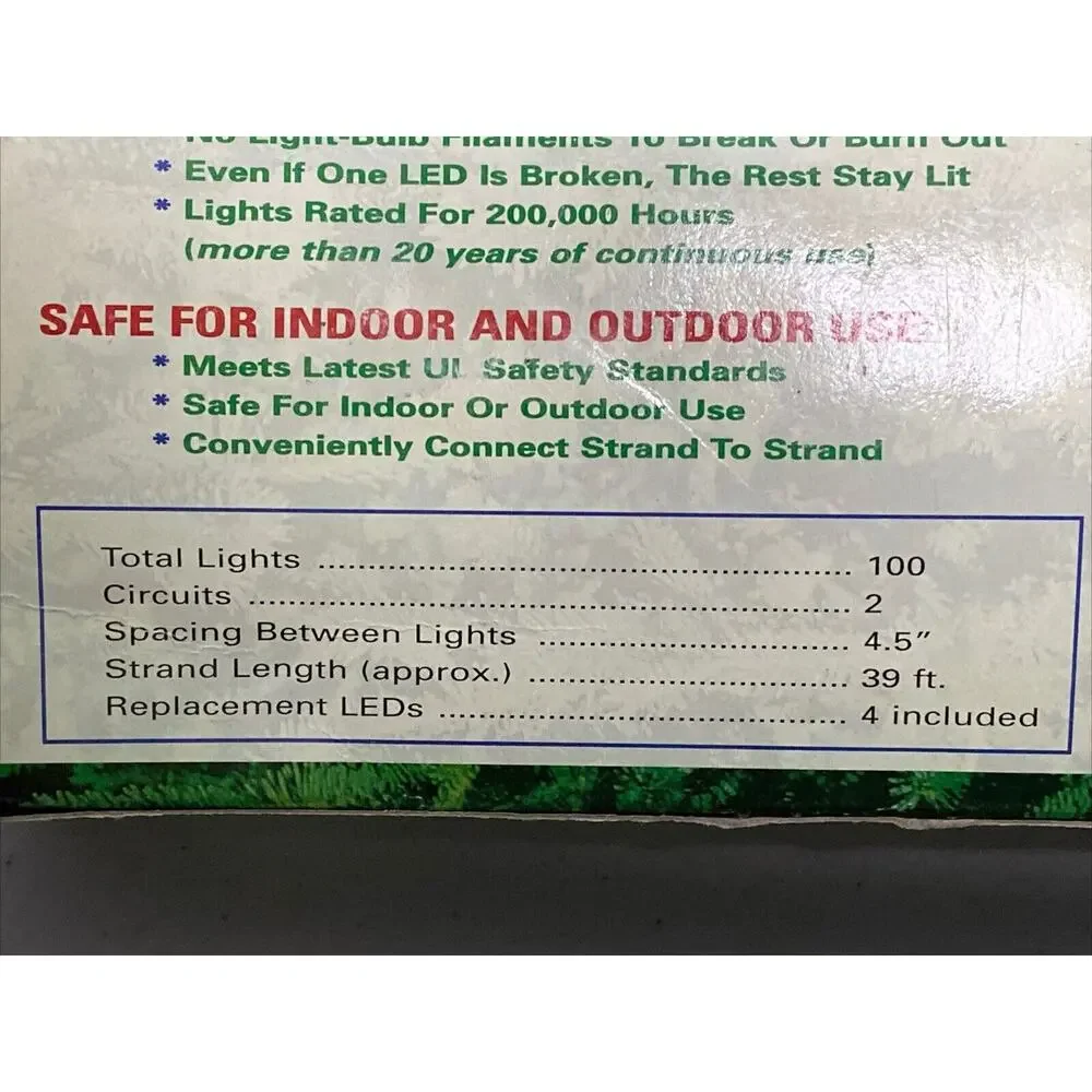 Vintage LED Super Bright Red Christmas Lights Indoor Outdoor NEW 2 Boxes Of 100